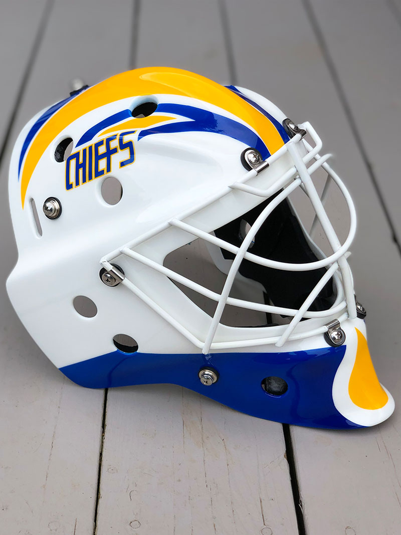 Charlestown Chiefs Fuhr tribute mask right