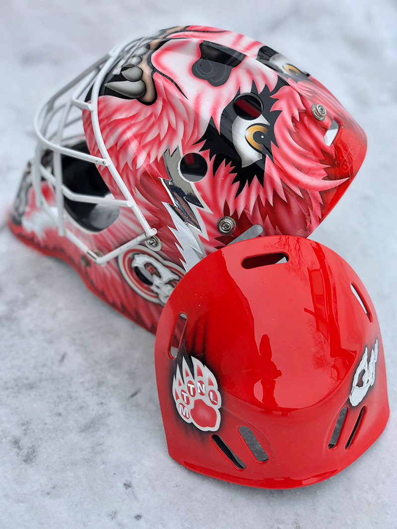 Cujo Red Wings replica mask backplate