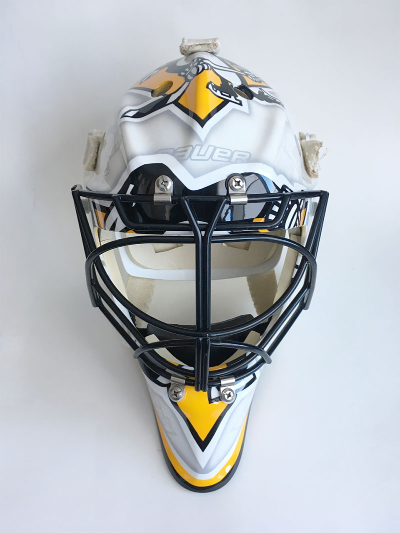 Pittsburgh Penguins goalie mask front