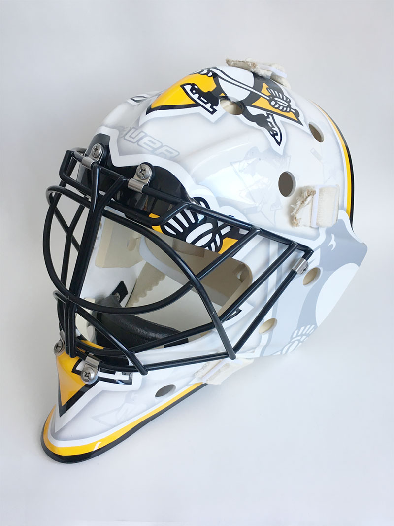 Pittsburgh Penguins goalie mask left
